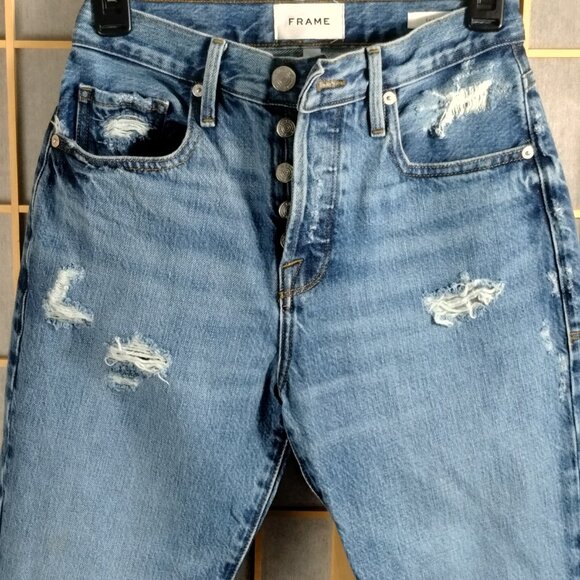 Frame Le Original Distressed Cropped Jeans Size 24 - Picture 2 of 12
